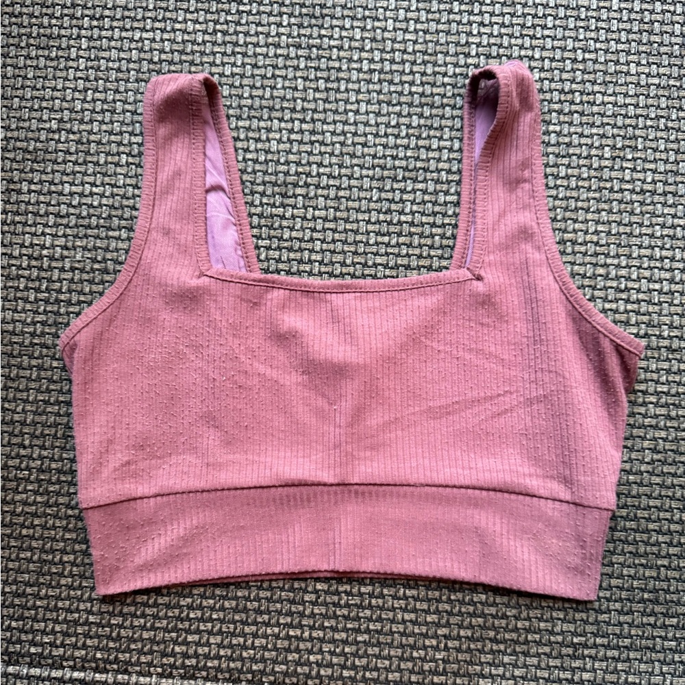 Ellie and Kate Pink Ribbed Crop Top